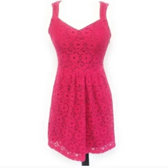 Deletta Silverfield Sweetheart Pink Dress Lace 0 XS - Picture 2 of 2